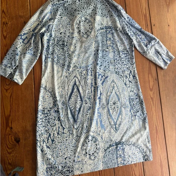 Gretchen Scott blue Paisley three-quarter length sleeve shirt dress - Picture 5 of 6